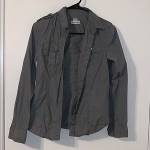 Calvin Klein gray button up